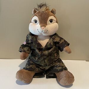 Build A‎ Bear Alvin Military Uniform USA 13" Plush Stuffed Chipmunk